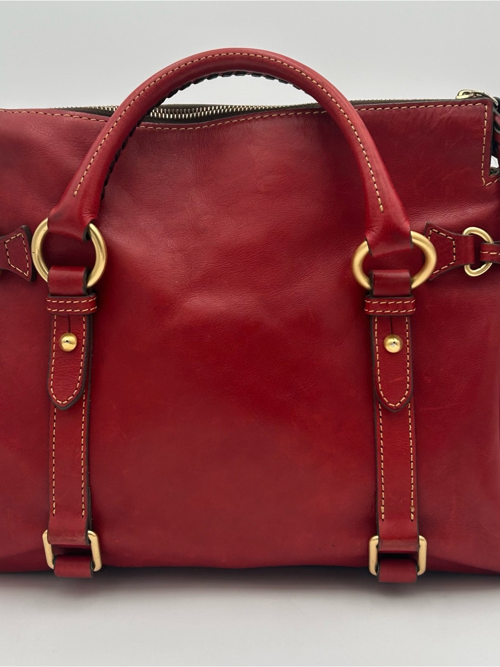 Dooney & Bourke Red Leather Satchel with Matching Wallet - Picture 3 of 16